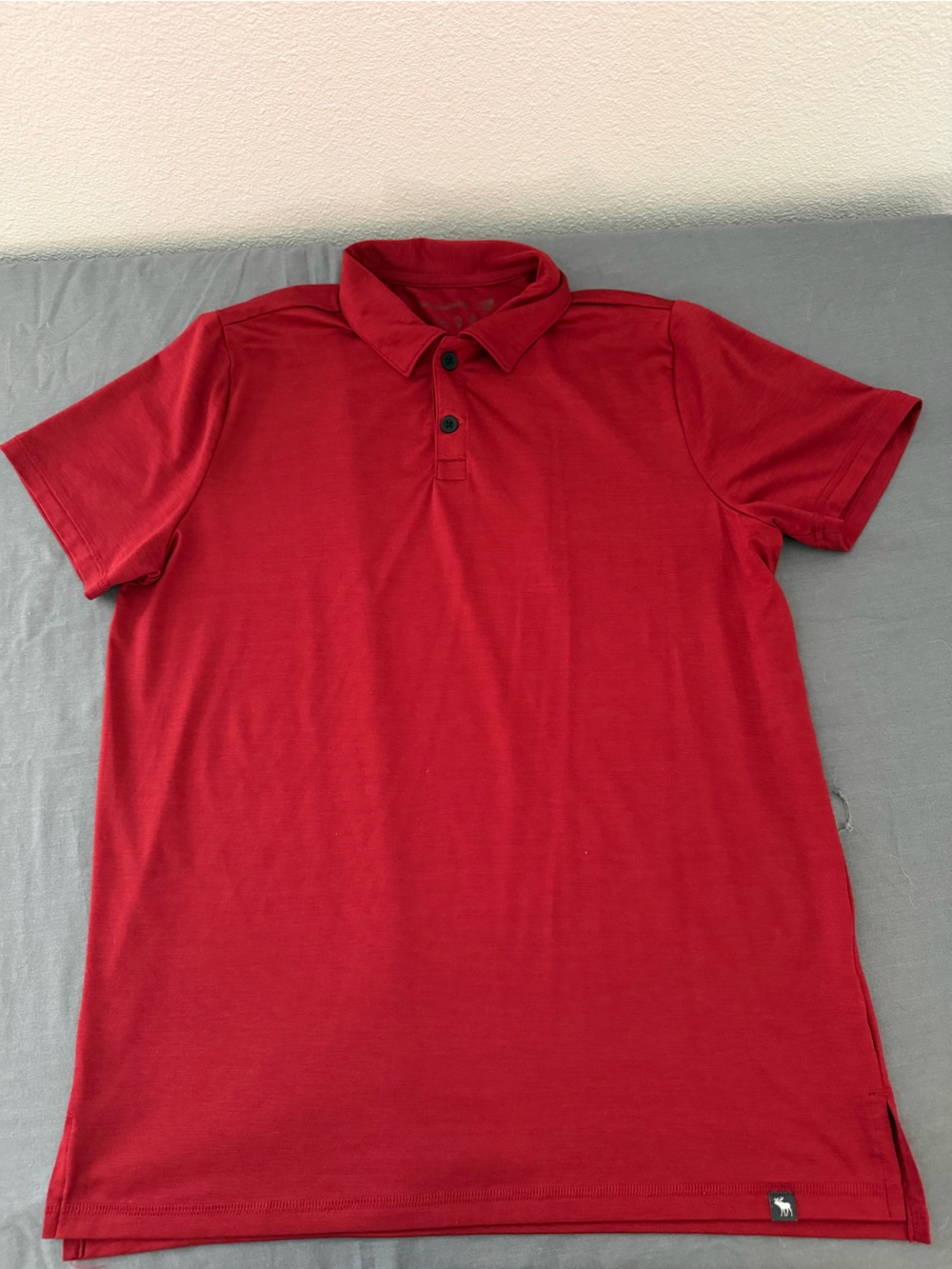 Abercrombie Kids Polo Shirt Youth 17/18 Red AOP Golf Performance Poly
